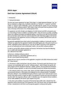 Pregled slike ZEISS Apps End User License Agreement (EULA)