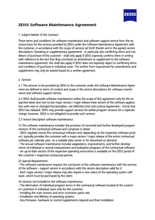 Pregled slike ZEISS Software Maintenance Agreement