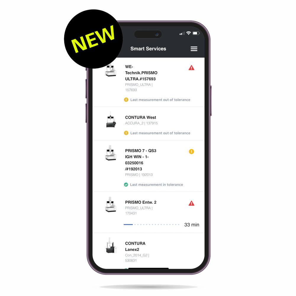 Mobilni pregled ZEISS Smart Services Dashboard